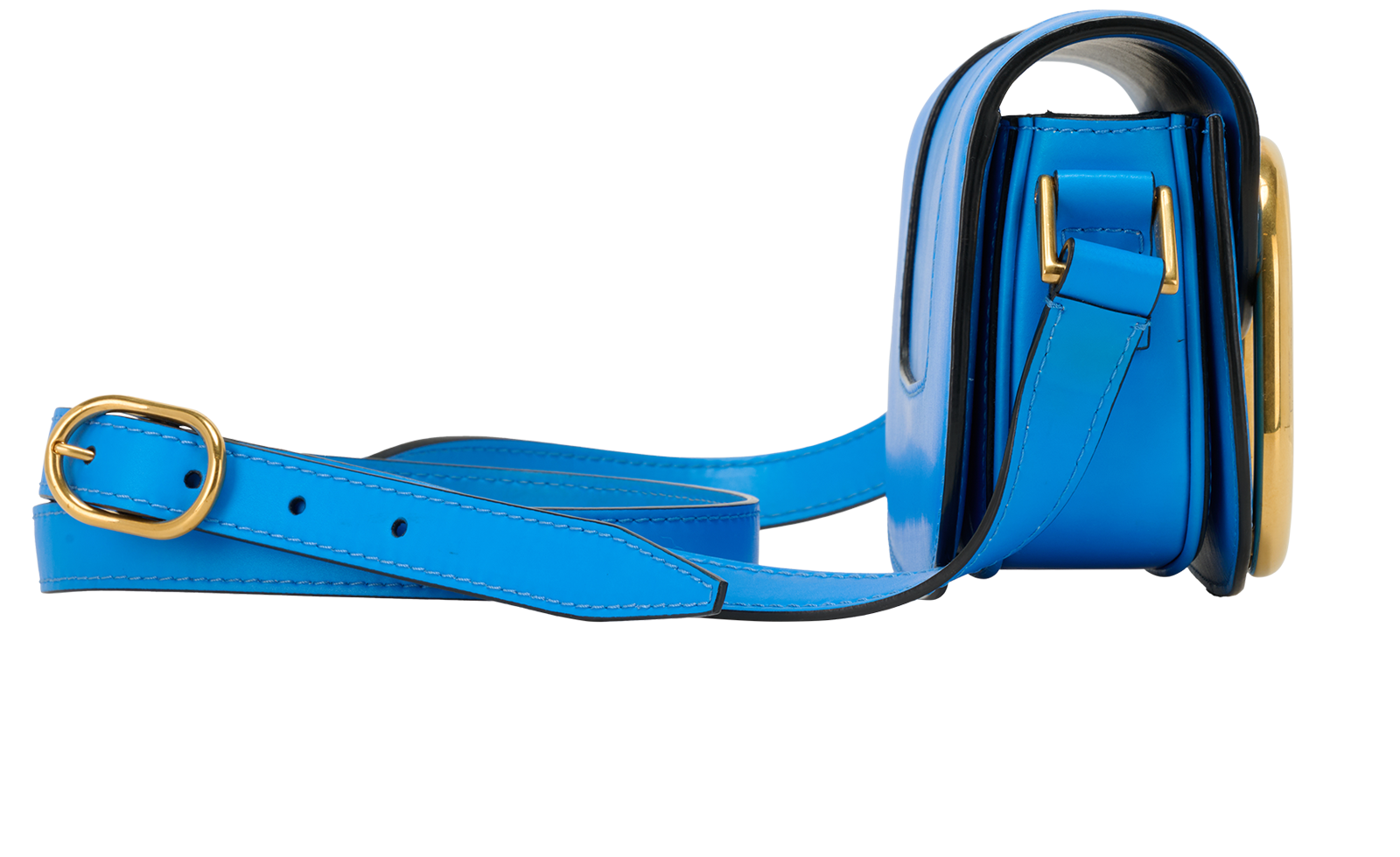 Small Supervee, &pound;450, Handbags, Blue, Leather, Side view